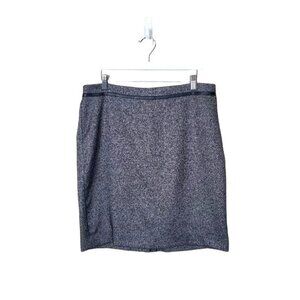 ANNE‎ KLEIN Womens Skirt Size 10 Black Gray Pencil Short Mini Faux Leather Lined
